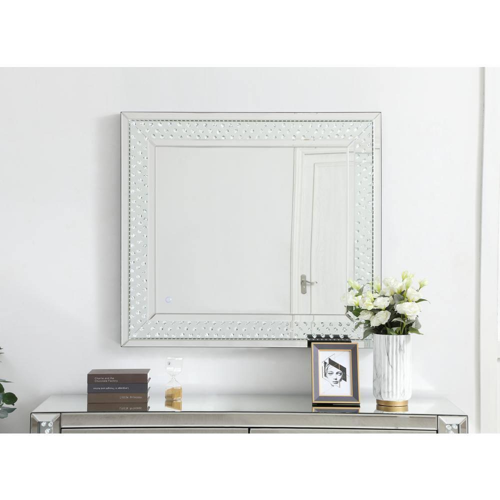 Elegant Decor  36 x 40 in. Raiden LED Crystal Mirror, Bronze