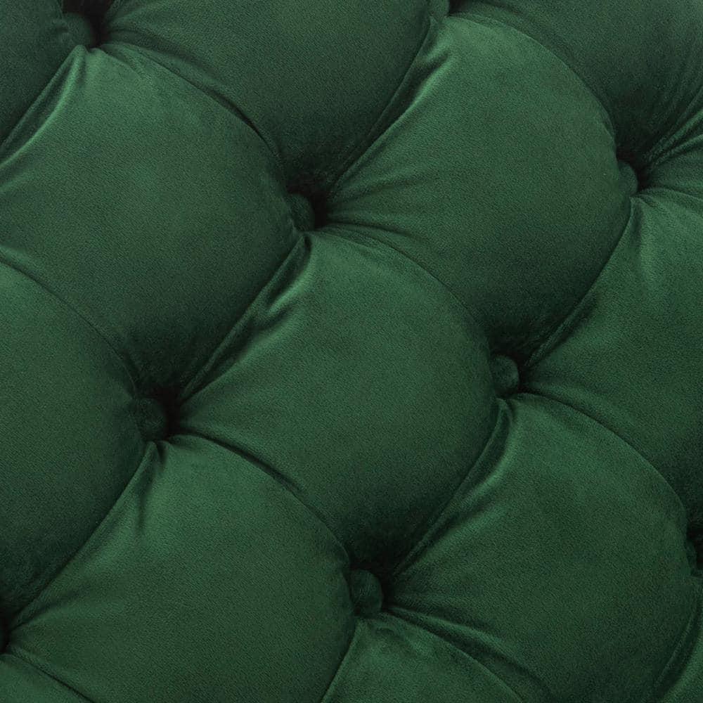 SAFAVIEH Amelia Tufted Storage Ottoman Emerald