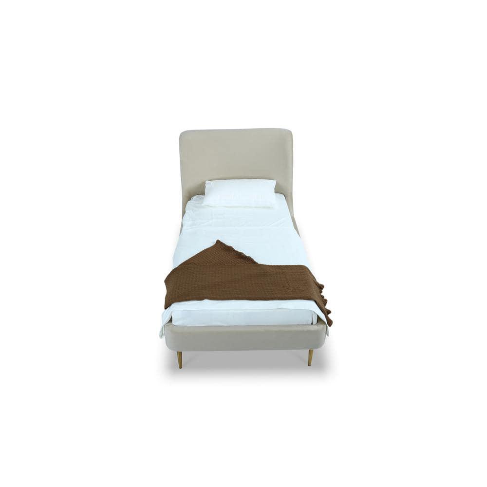 Twin Heather Velvet Upholstered Bed - Manhattan Comfort
