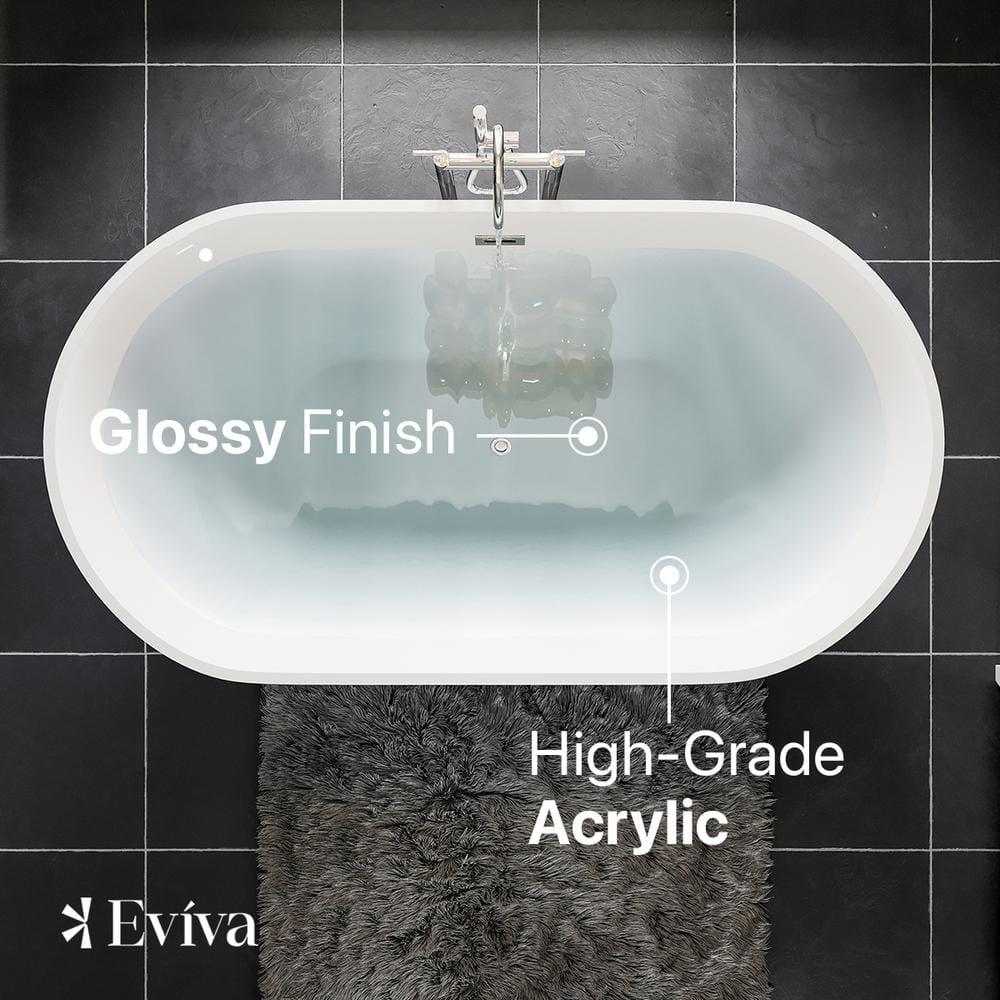 Aries 59'' x 32'' Freestanding Soaking Acrylic Bathtub