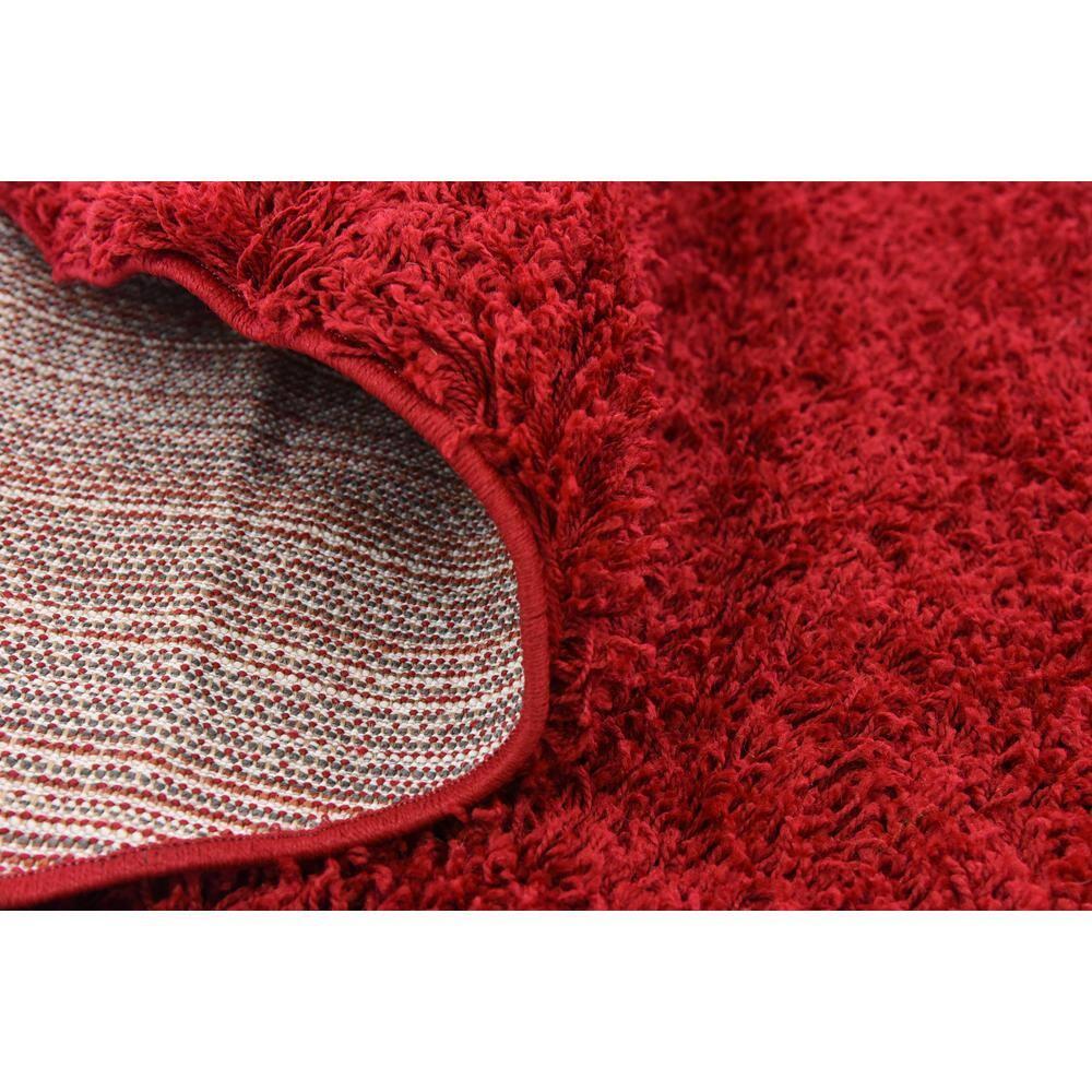 Unique Loom Solid Shag Collection Area Rug (8' Round, Cherry Red)