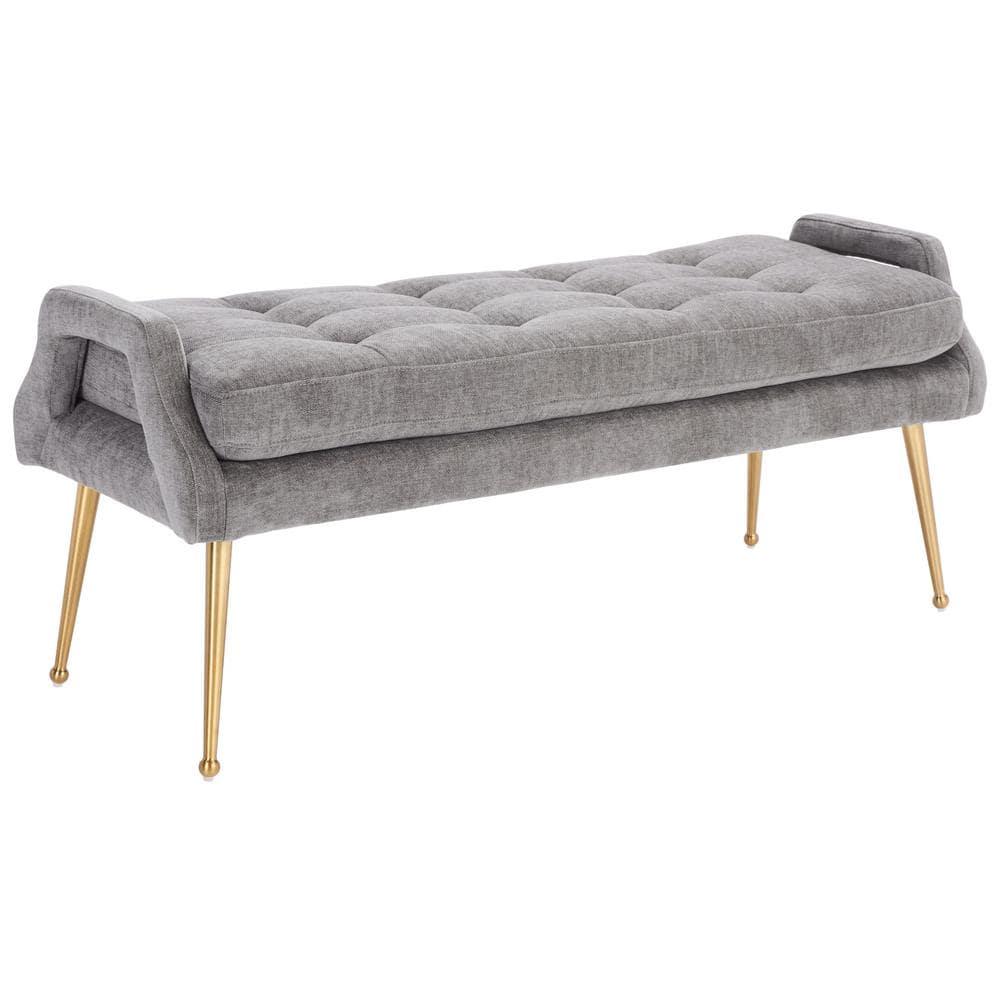 Everdeen Bench  - Charcoal/Gold - Safavieh
