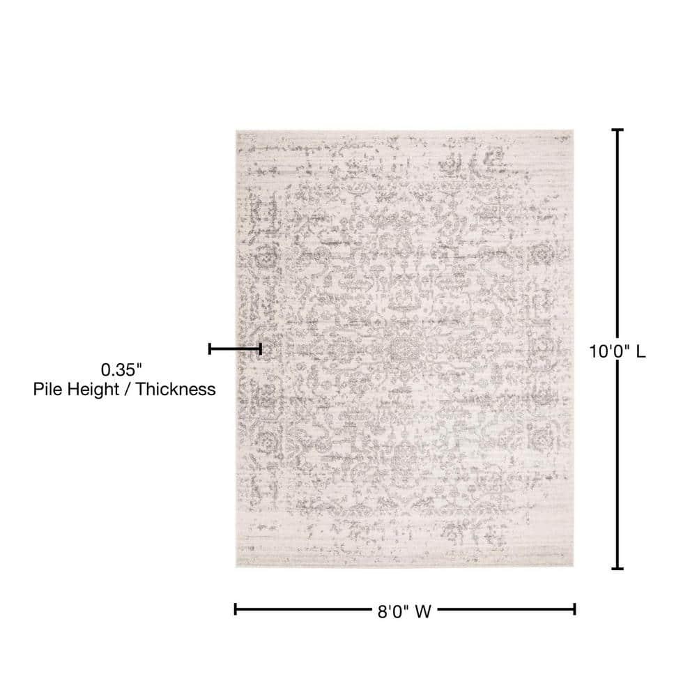 Madison MAD603 Power Loomed Indoor Area Rug - Silver/Ivory - 8'x10' - Safavieh