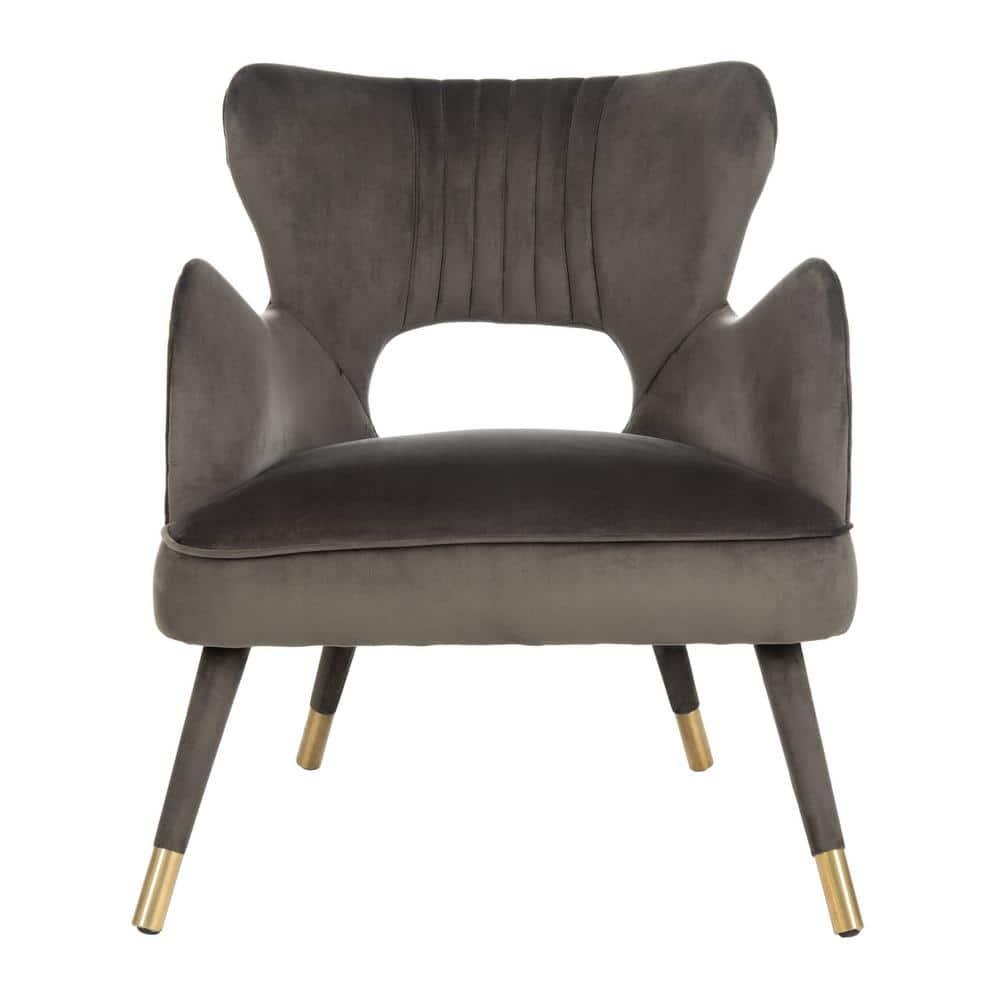 Blair Wingback Accent Chair - ACH4504 - Shale/Gold - Safavieh