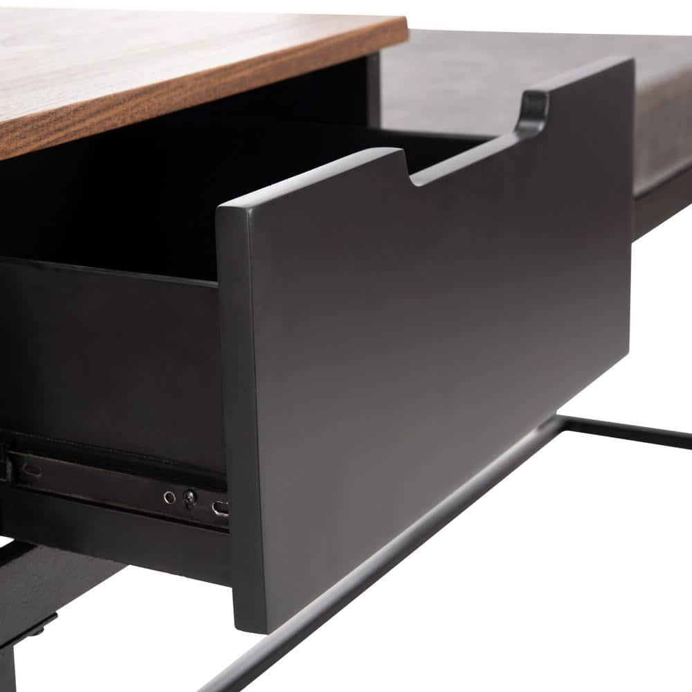 Maruka Bench with Storage - Brown/Grey - Safavieh
