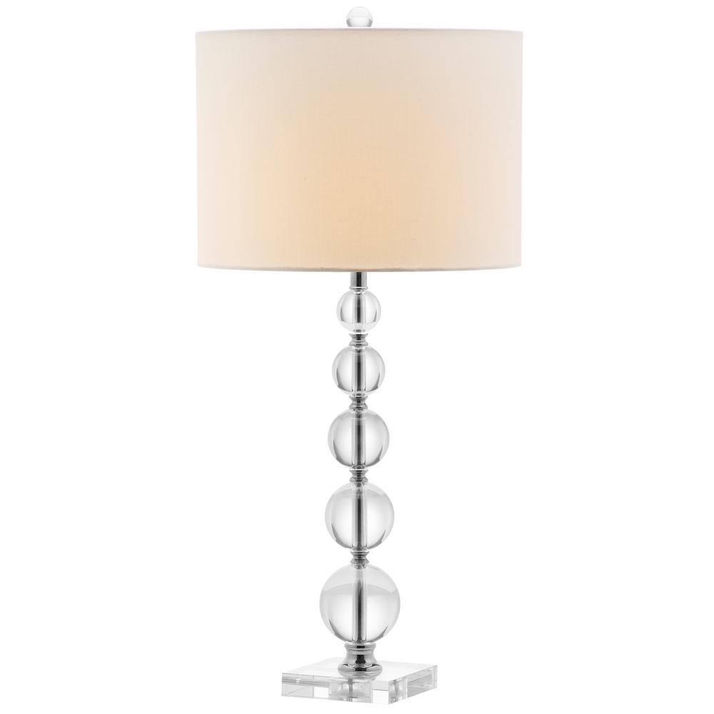 Safavieh Liam 29-Inch High Stacked Crystal Ball Lamp, Clear