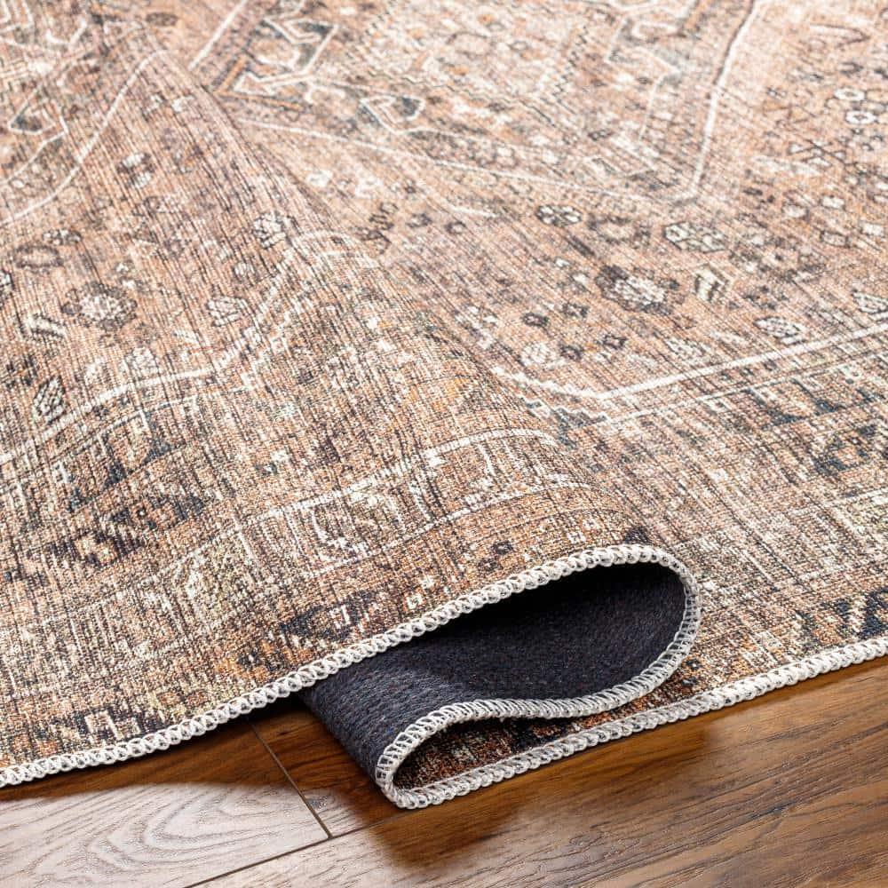 Cade Washable Rug - Orange / 5'3" x 7'3"