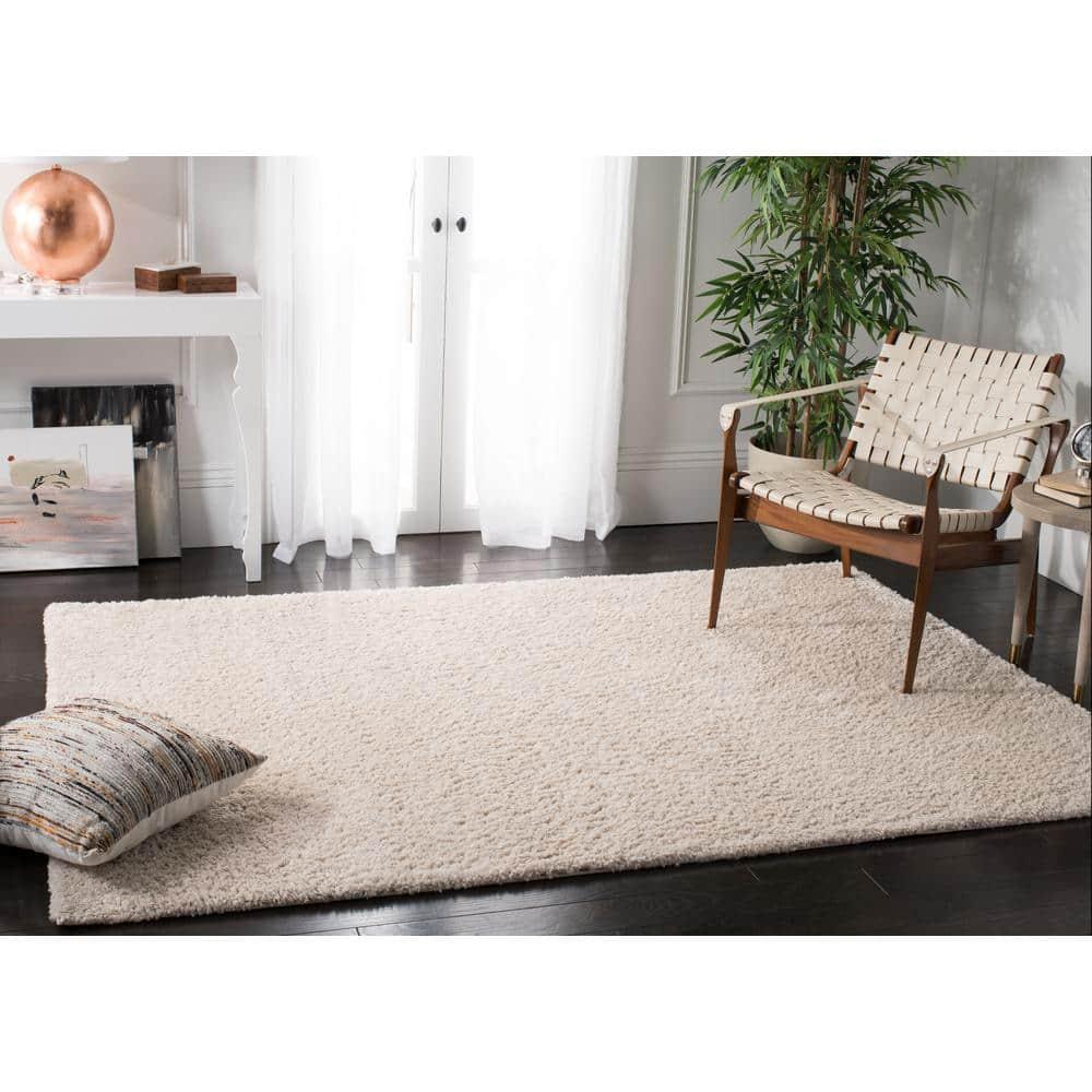 August Shag 900 AUG900 Power Loomed Indoor Area Rug - Beige - 4'x6' - Safavieh