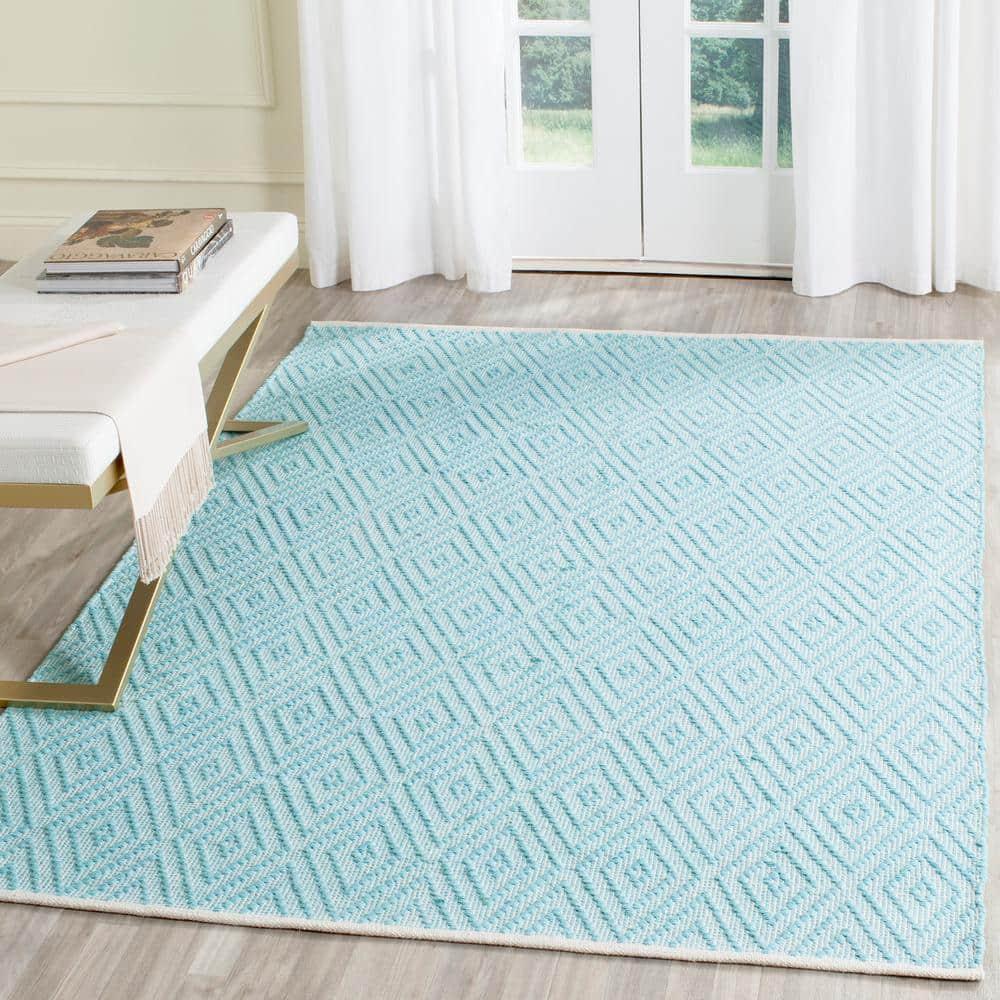 Montauk MTK811 Hand Woven Indoor Area Rug - Turquoise/Ivory - 5'x7' - Safavieh.