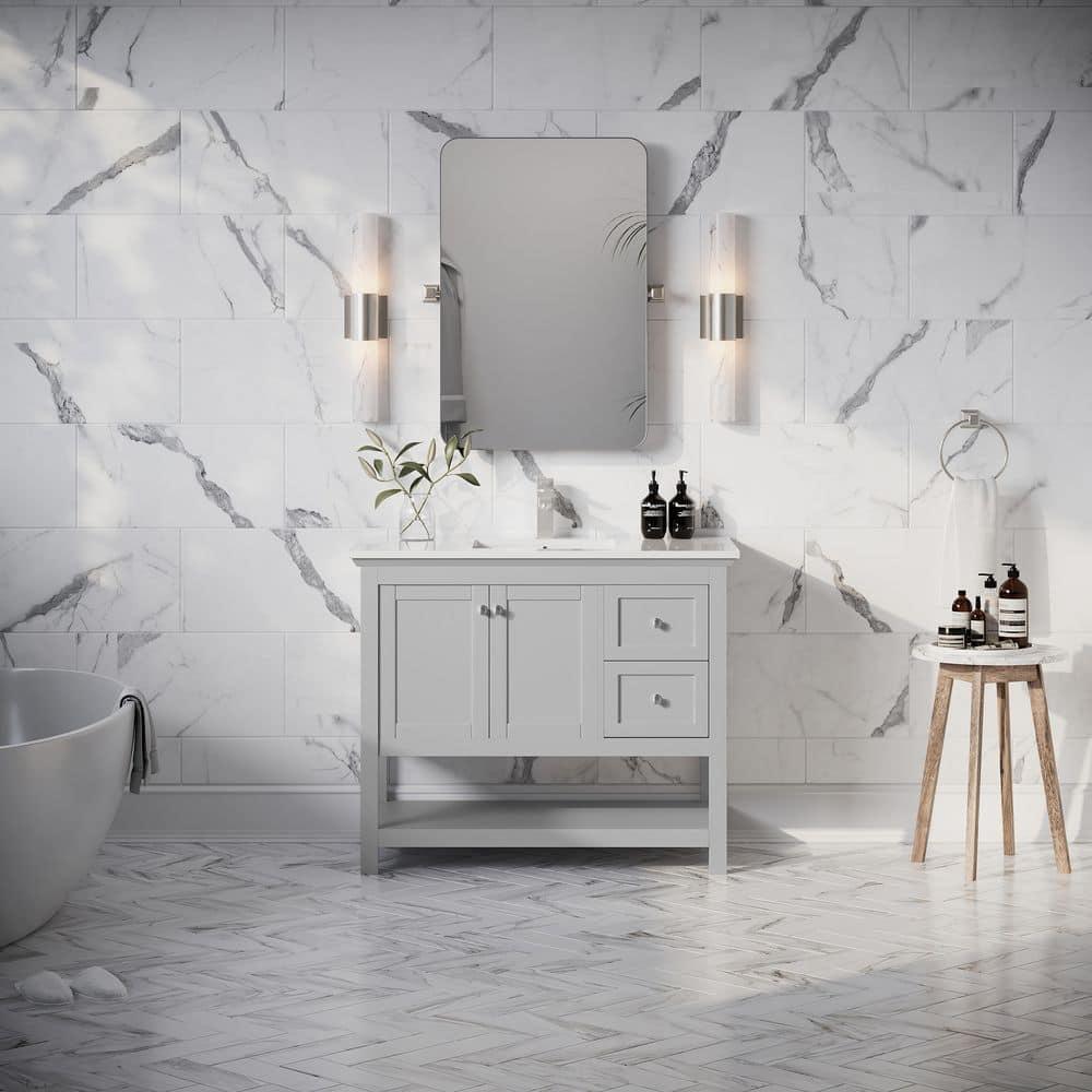 Fresca Manchester 42" Freestanding Single Sink Bathroom Vanity with Integrated Sink (Faucet Not Included)