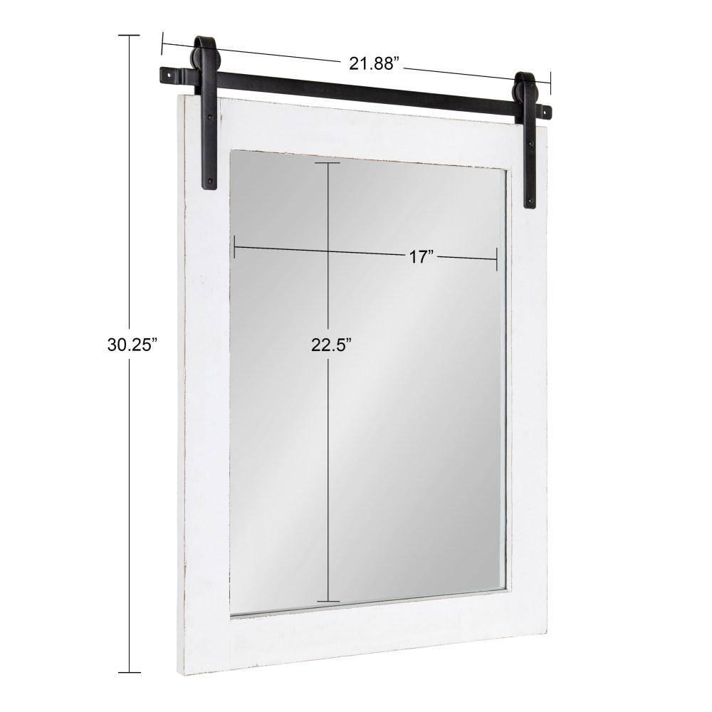 22" x 30" Cates Rectangle Wall Mirror White - Kate & Laurel All Things Decor: Farmhouse Style, No Assembly Required