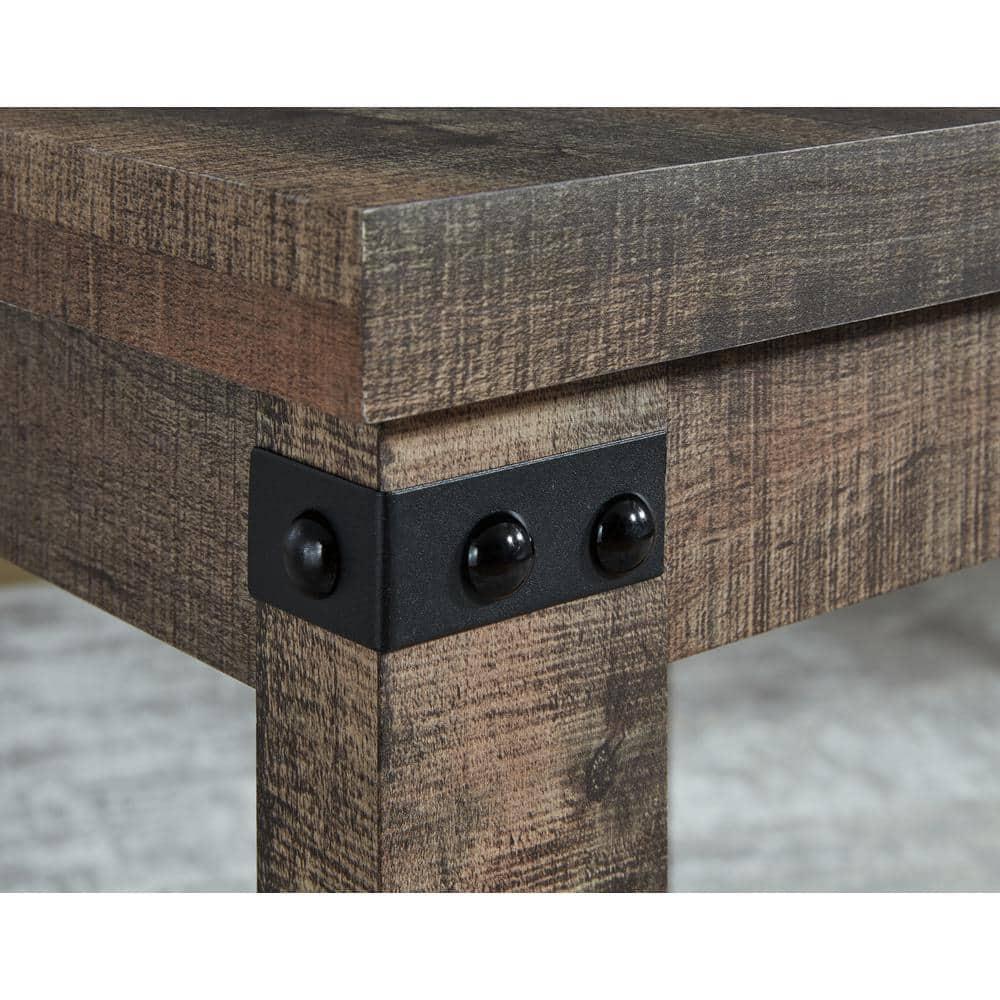 Signature Design by Ashley Casual Hollum End Table, Rustic Brown