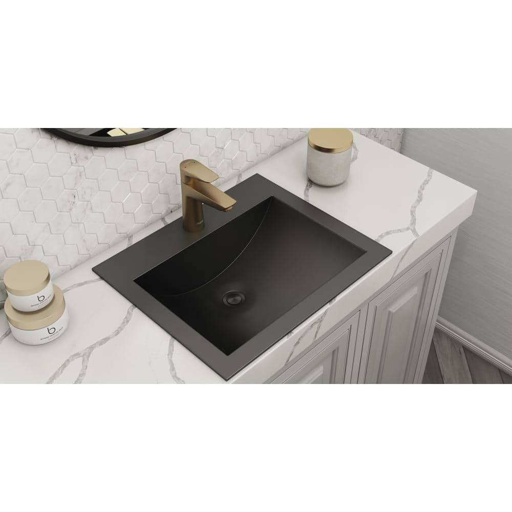 Ruvati 21 x 17 inch Drop-in Topmount Bathroom Sink Stainless Steel