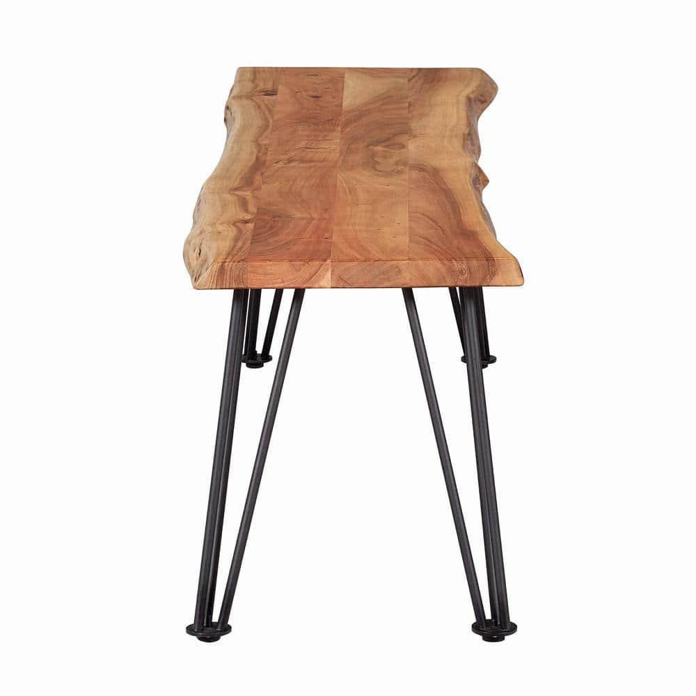 Coaster Sherman Wood Live-edge Bench Natural Acacia and Matte Black