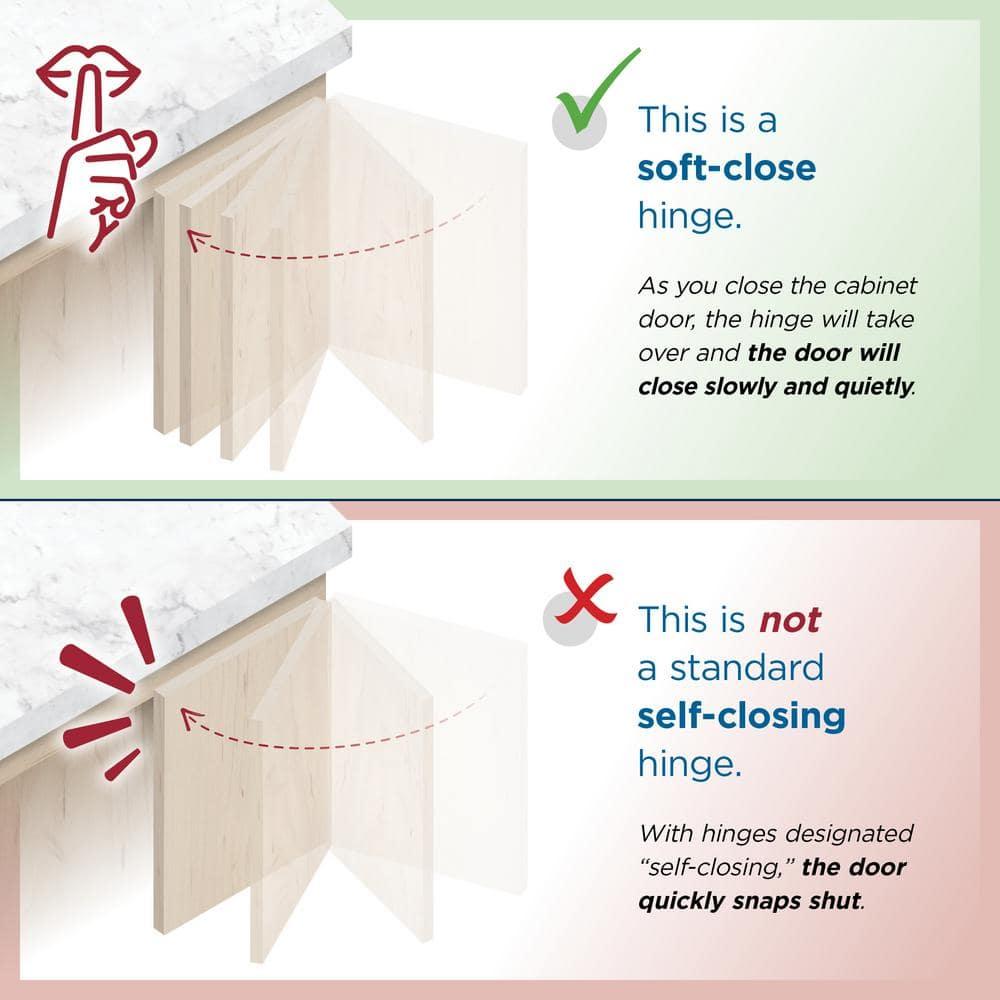 Amerock 1/2 inch (13mm) Overlay Face Frame Soft-Close Concealed Cabinet Hinge - 1 Pair