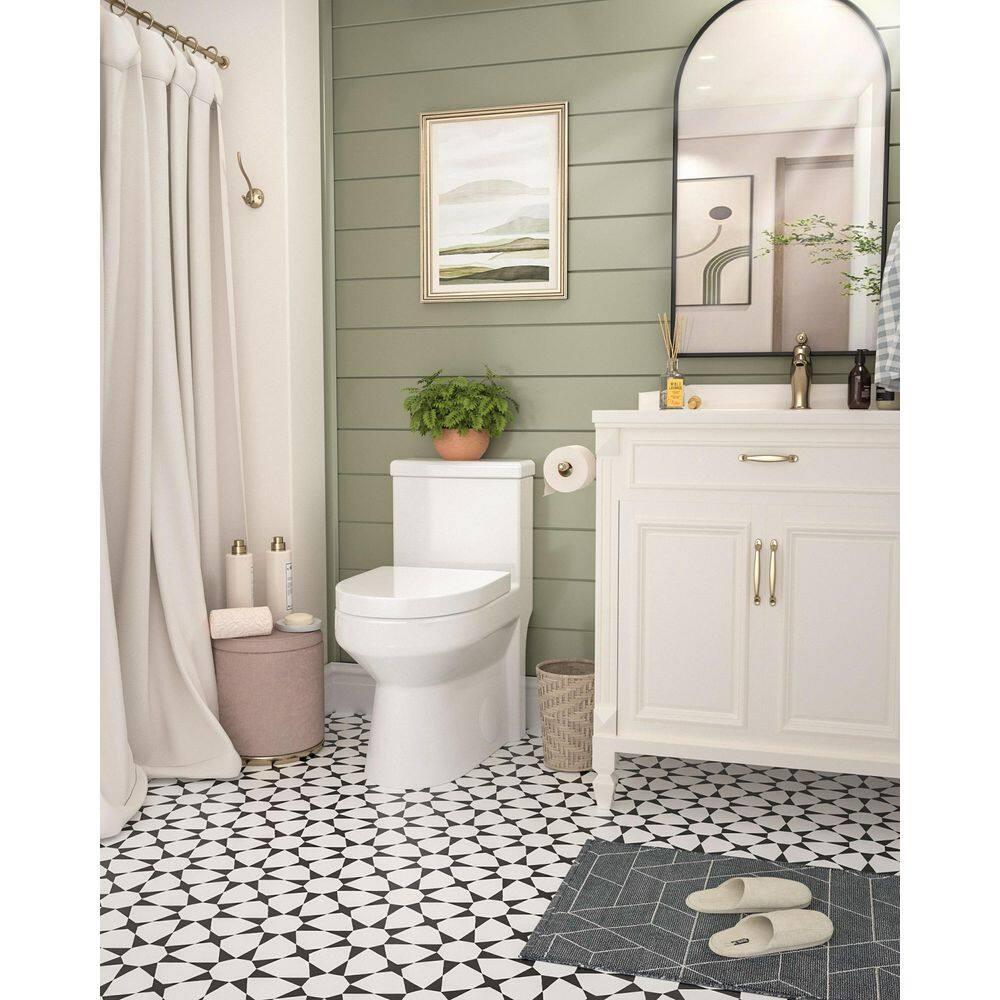 DeerValley Liberty Compact Toilets One-Piece Toilet With High-Efficiency Flush Round Toilet for Space-Saving Floor Mounted (Seat Included)