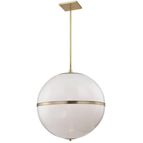 Aurora Aged Brass 4-Light Chandelier with Crystal Glass Shade