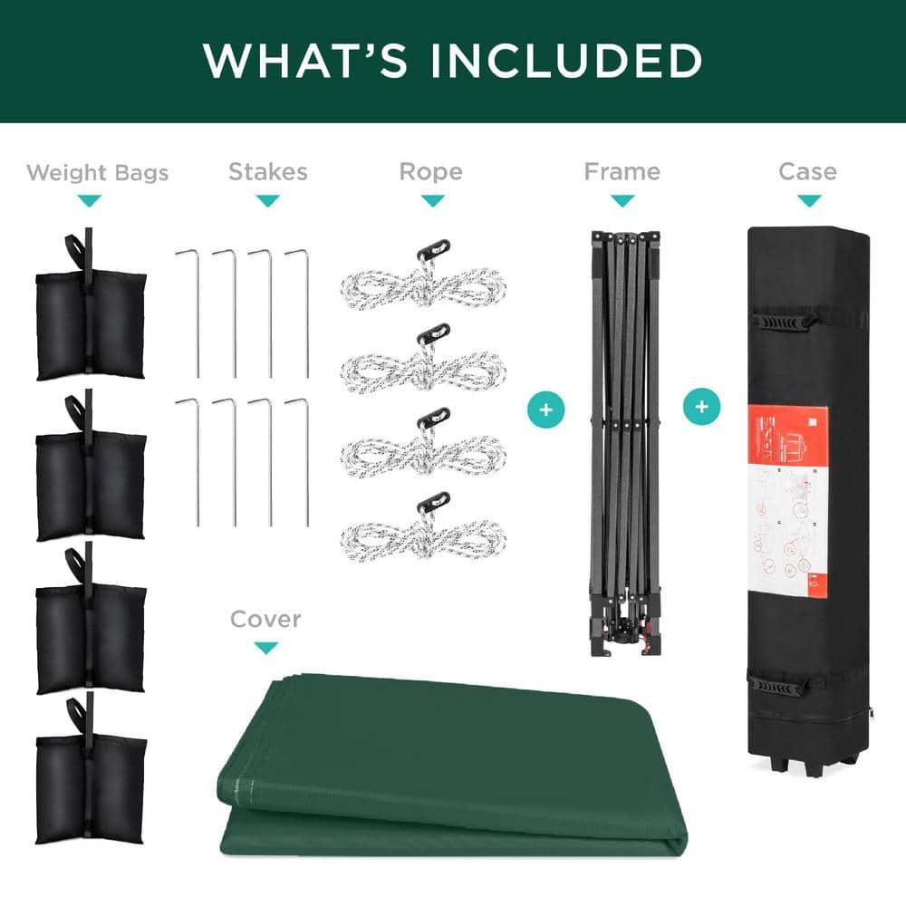 Best Choice Products Best Choice Products Easy Setup Pop Up Canopy W/ 1-Button Setup, Wheeled Case, 4 Weight Bags