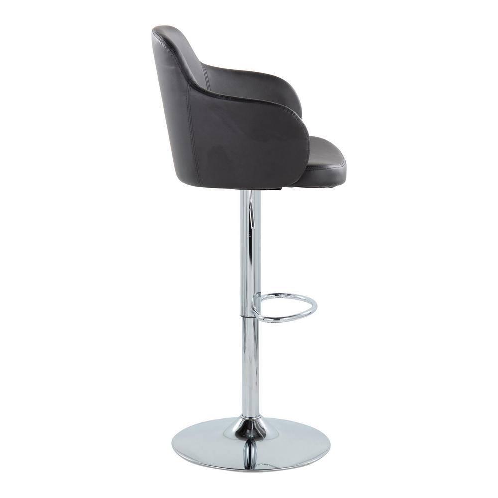 LumiSource Boyne Swivel Upholstered Adjustable Height Counter Stool with Metal Frame (Set of 2)