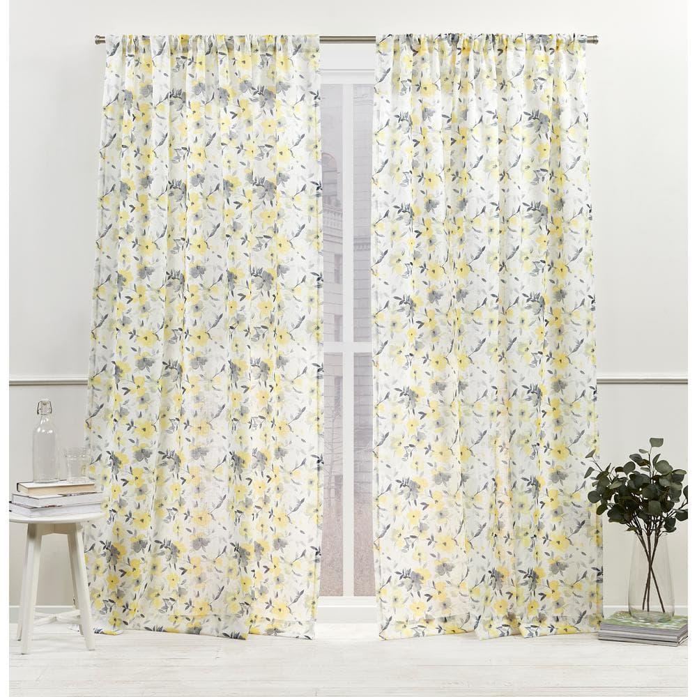 Nicole Miller Nicole Miller New York Hattie Light Filtering, Semi Sheer Rod Pocket Curtain Panels (Set of 2)