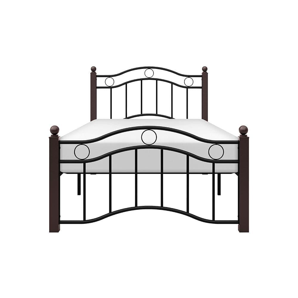 Homelegance Averny Twin Size Home Metal Platform Bed Frame with Headboard, Black