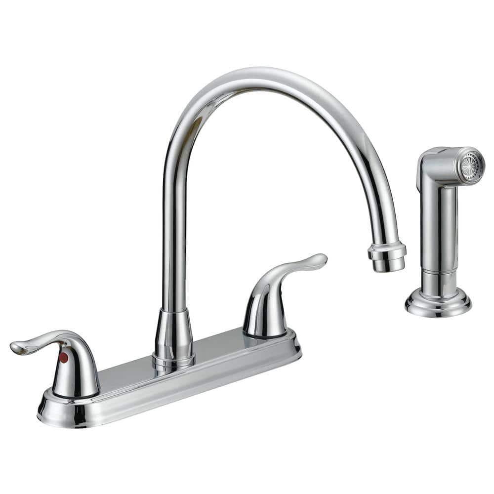 EZ-FLO 10201 High Arc Swivel Spout Kitchen Faucet, Two-Handle, Chrome