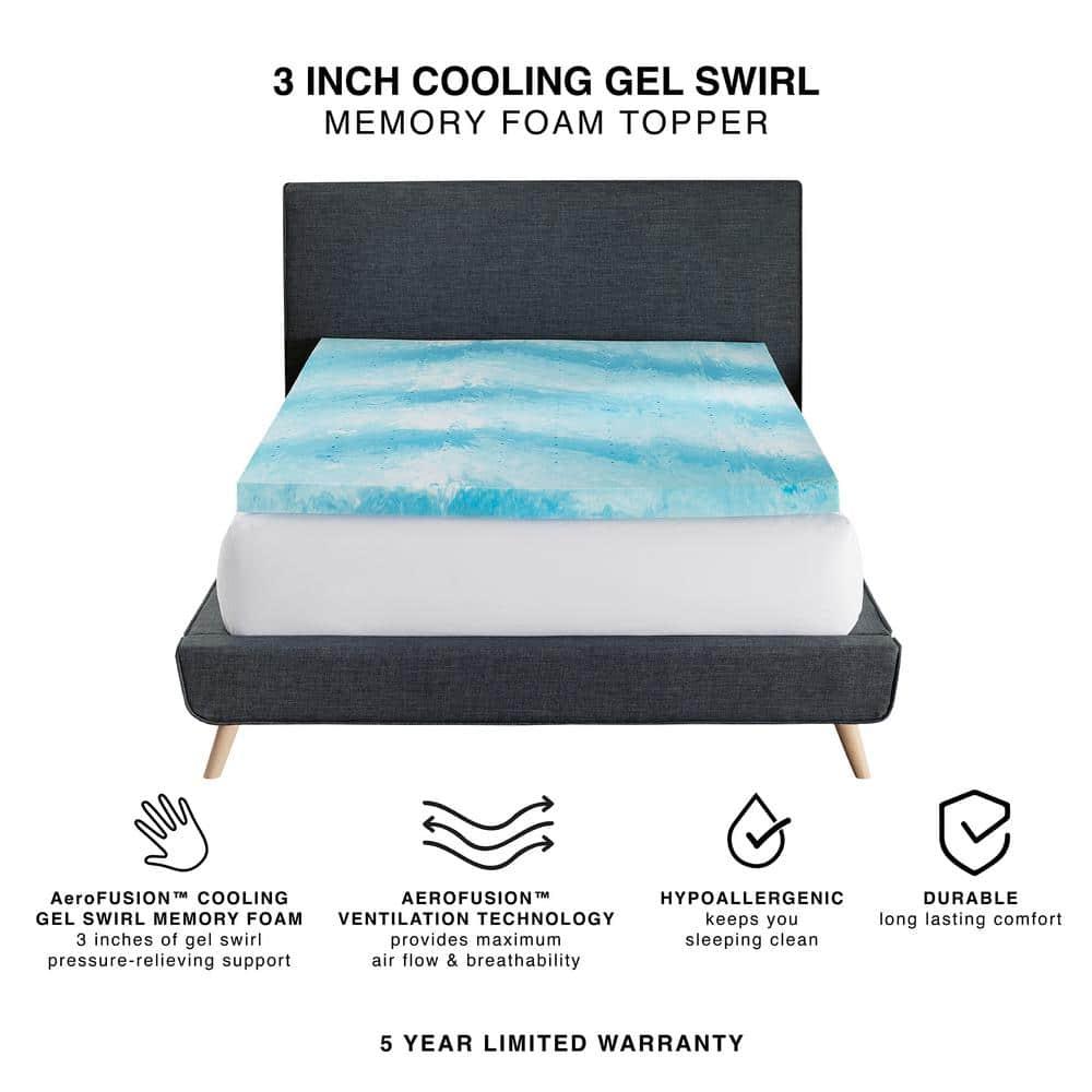BodiPEDIC 3" Gel Swirl Memory Foam Mattress Topper & Reviews | Wayfair