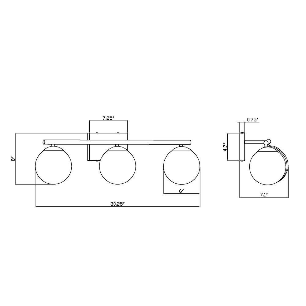 Bathroom Vanity Light Fixtures 3 Lights Gold with Milk White Glass Globe Modern Industrial Bathroom Vanity Light Fixtures Over Mirror