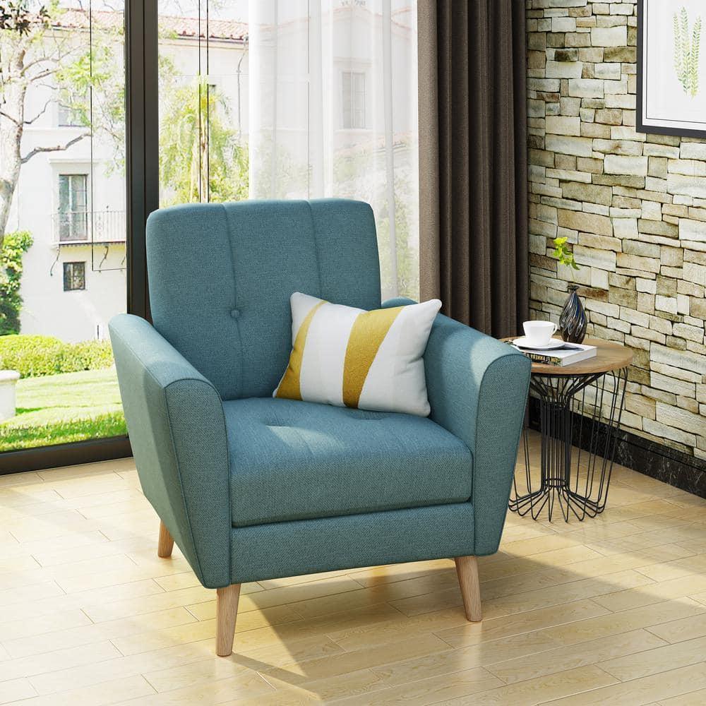 Treston Blue Fabric Tufted Club Chair