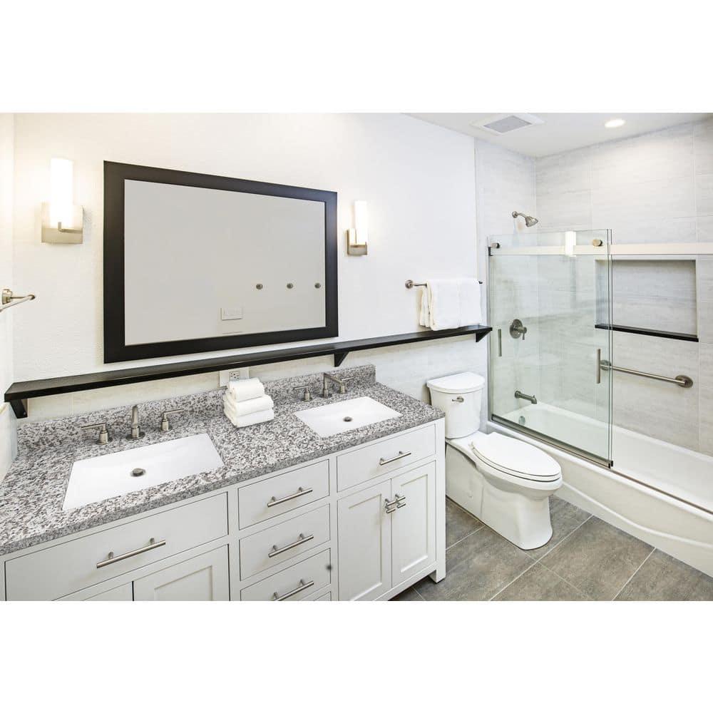 61 in. x 22 in. D Bathroom Vanity Top with Double Sinks