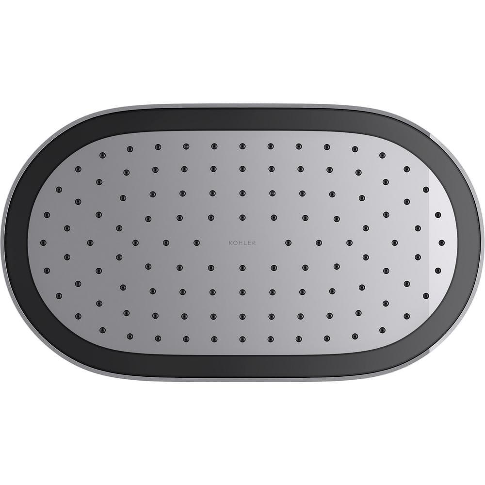 Statement 14" Single-Function Wall or Ceiling-Mount Round Rainhead, Oblong Rain Showerhead 2.5 GPM