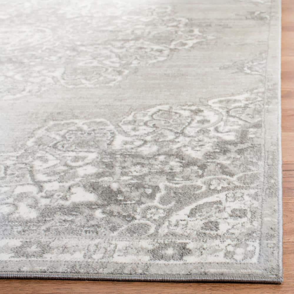 Brentwood BNT802 Power Loomed Area Rug - Grey/Ivory - 9'x9' - Safavieh.