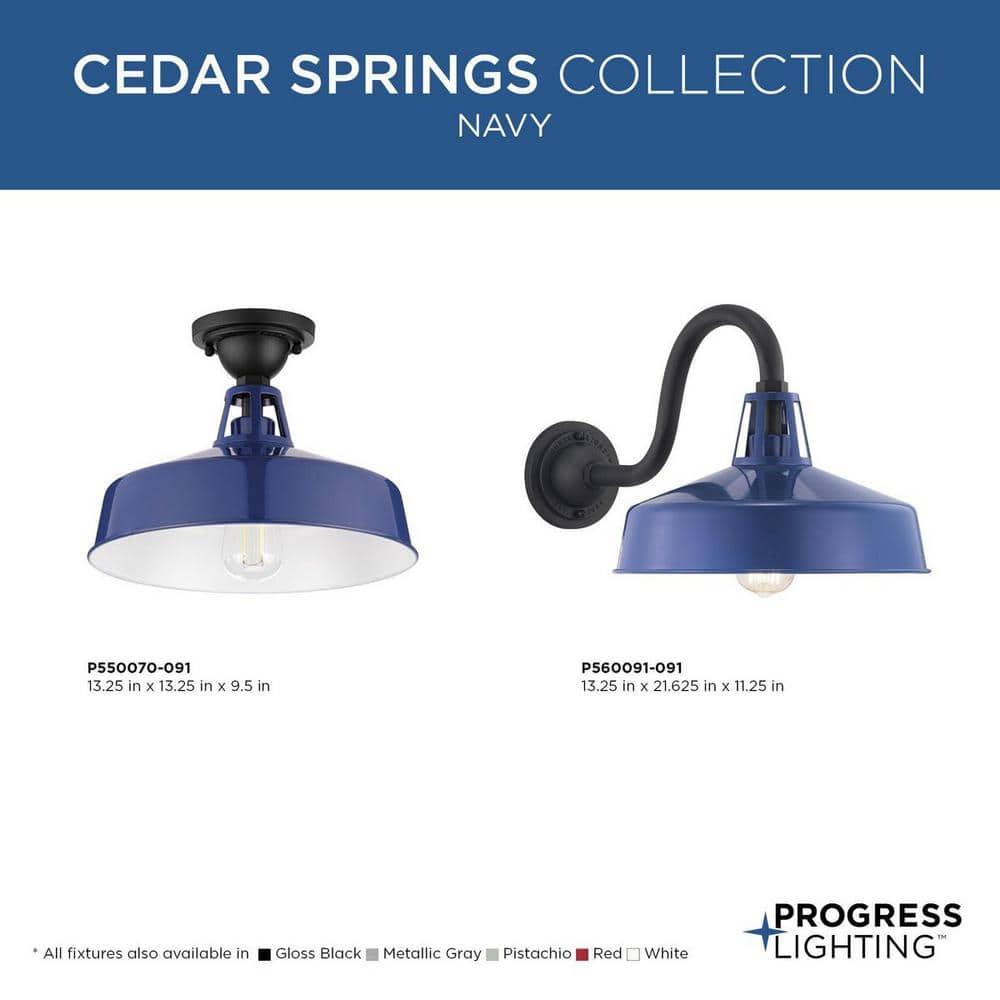 Progress Lighting - One Light Semi Flush Mount - Outdoor - Cedar Springs -