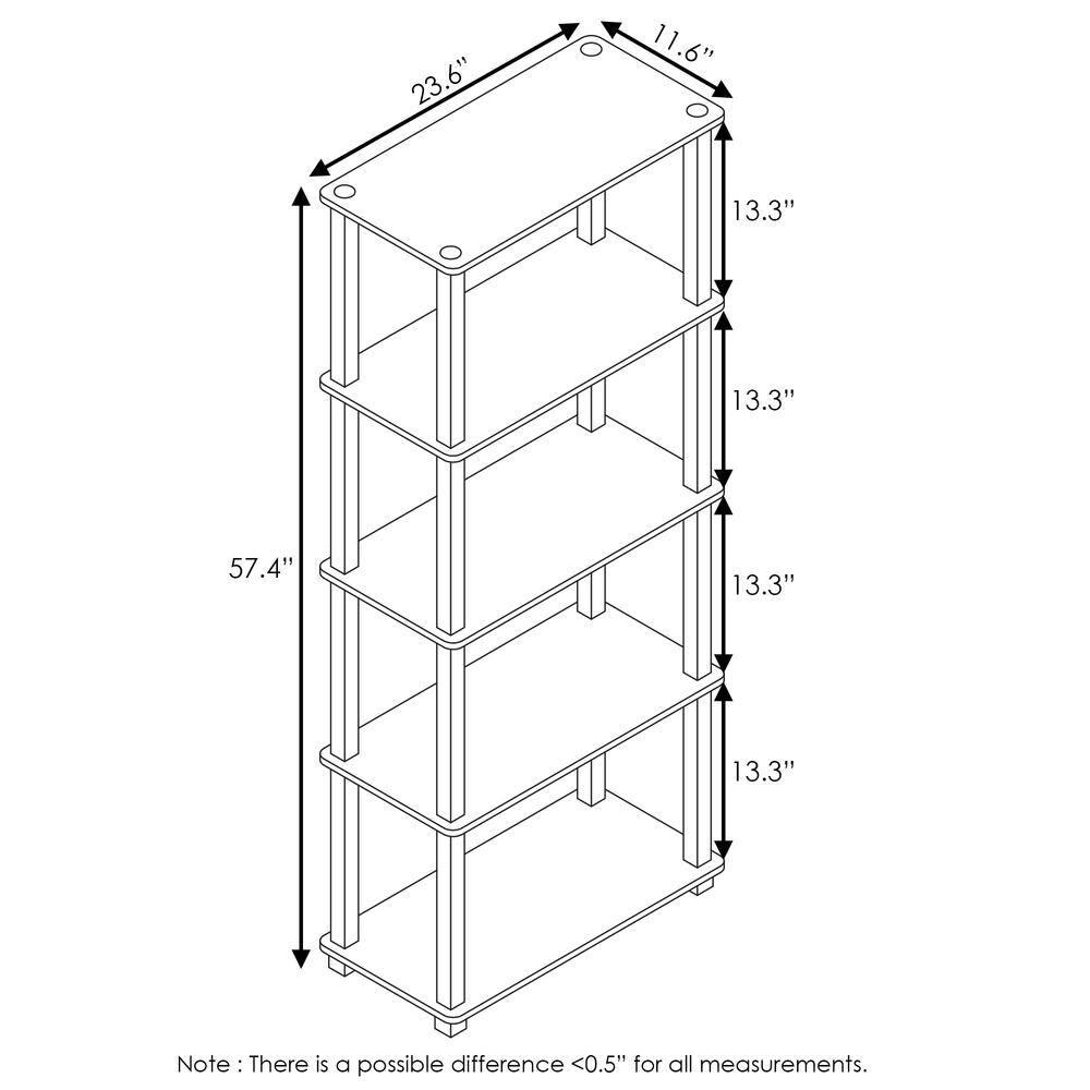 Furinno Turn-S-Tube 5-Tier Square Tubes Display Shelf, Light Blue/White