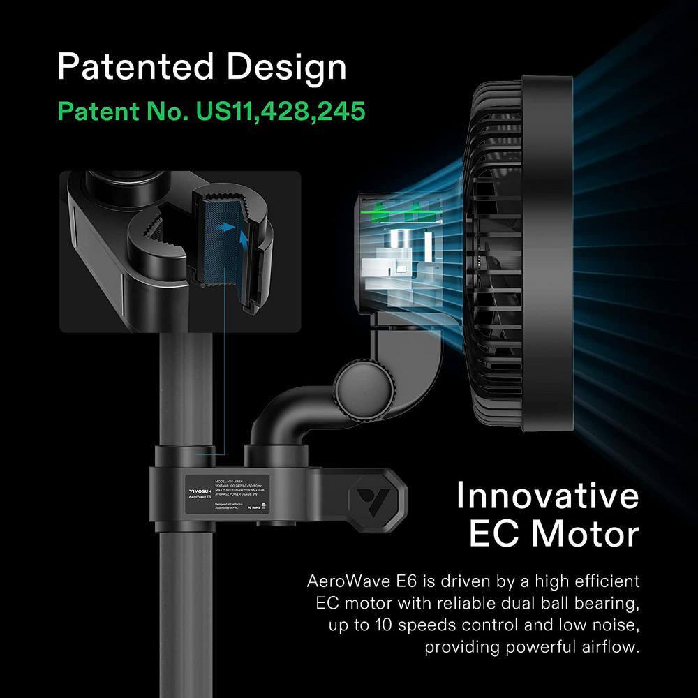 VIVOSUN AeroWave E6 6 in 10-Speed Smart Wi-Fi Clip On Fan