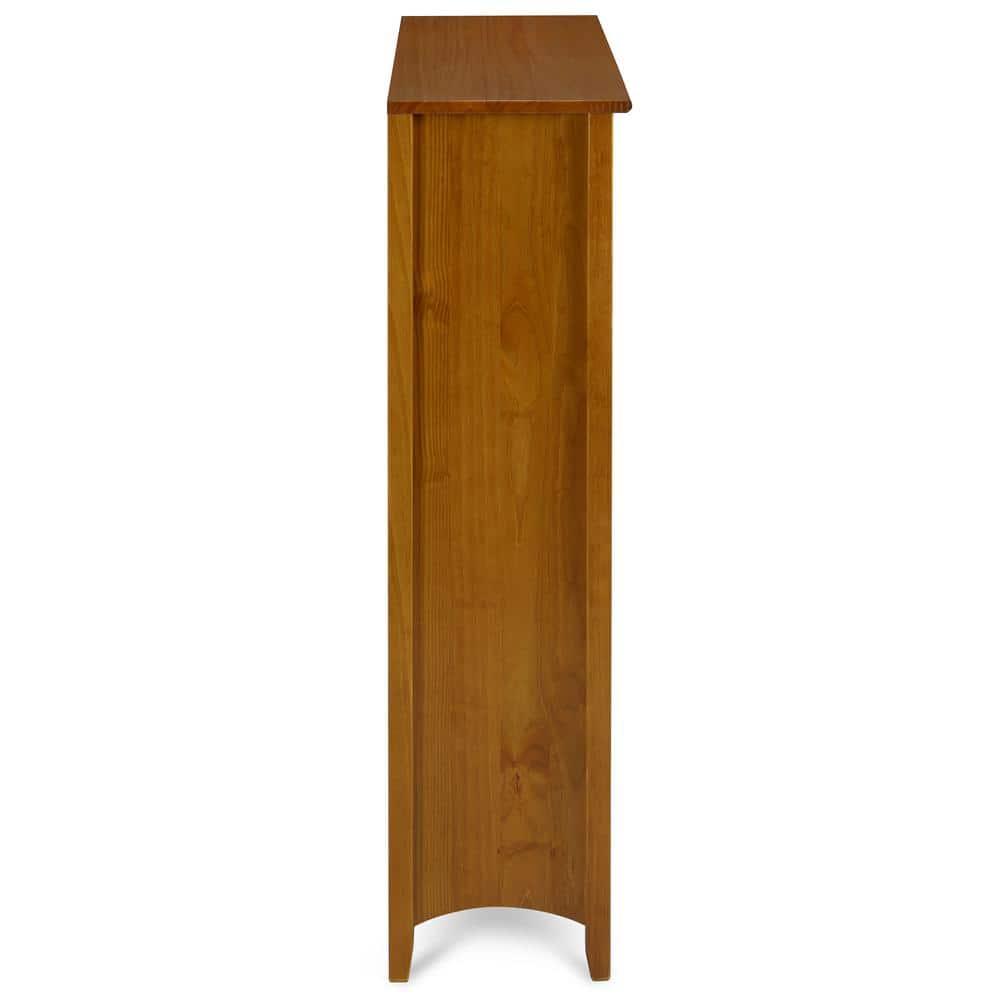 Camaflexi 48” Shaker Style 4-Shelf Wooden Bookcase Closed Back Storage Shelf, Brown