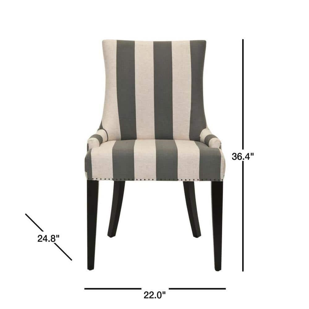 Becca 19''H Dining Chair with Nail Heads - Grey/White - Safavieh
