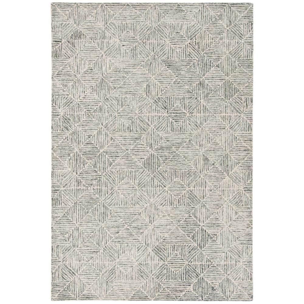SAFAVIEH Abstract Brock Geometric Area Rug, Green/Ivory, 5' x 8'