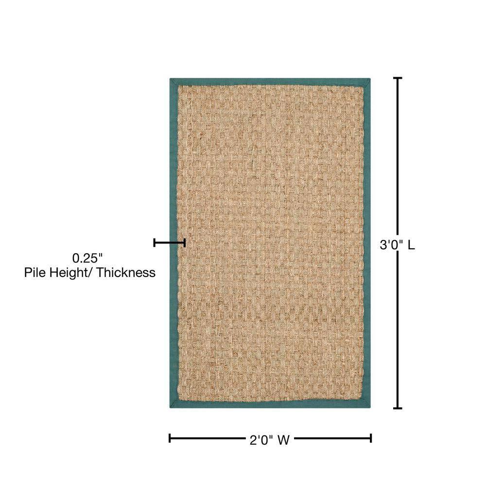 Natural Fiber NF114 Power Loomed Indoor Accent Rug - Natural/Light Blue - 2'x3' - Safavieh.