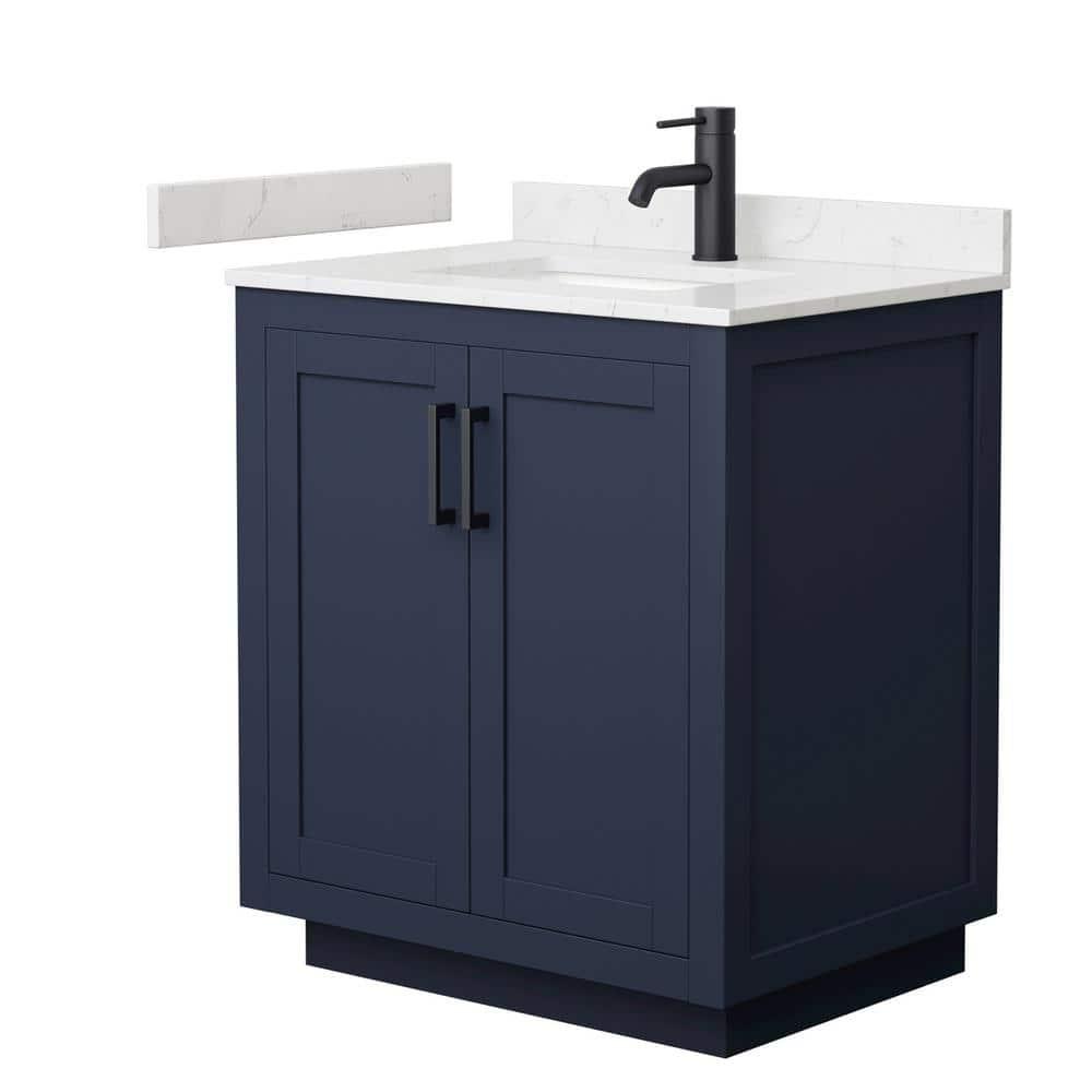 Wyndham Collection Miranda 30" Freestanding Single Bathroom Vanity with Cultured Marble Top