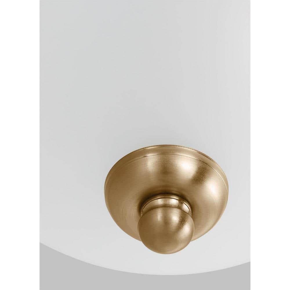 Geary 10.5 in. 1-Light Satin Brass Traditional Contemporary Ceiling Flush Mount with Satin Etched Glass