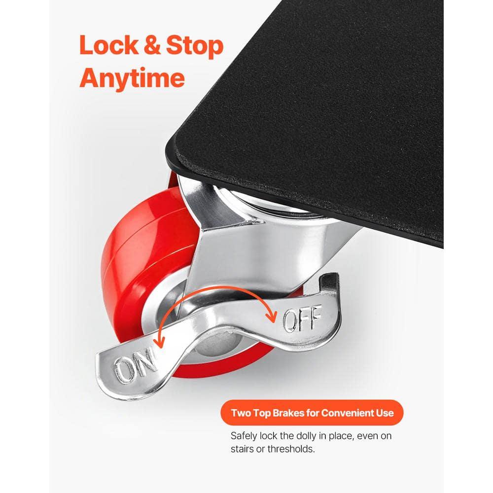 VEVOR Furniture Dolly, Maximum Load 1200 lbs, Heavy Duty Furniture Movers with 5 360° Rotation Wheels, Carbon Steel Panel, Furniture Lift Slider Tool Set for Appliances, Sofa, Fridge, Washing Machine