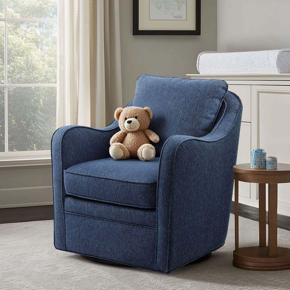 Mitchell Wide Seat Swivel Armchair Navy - Madison Park