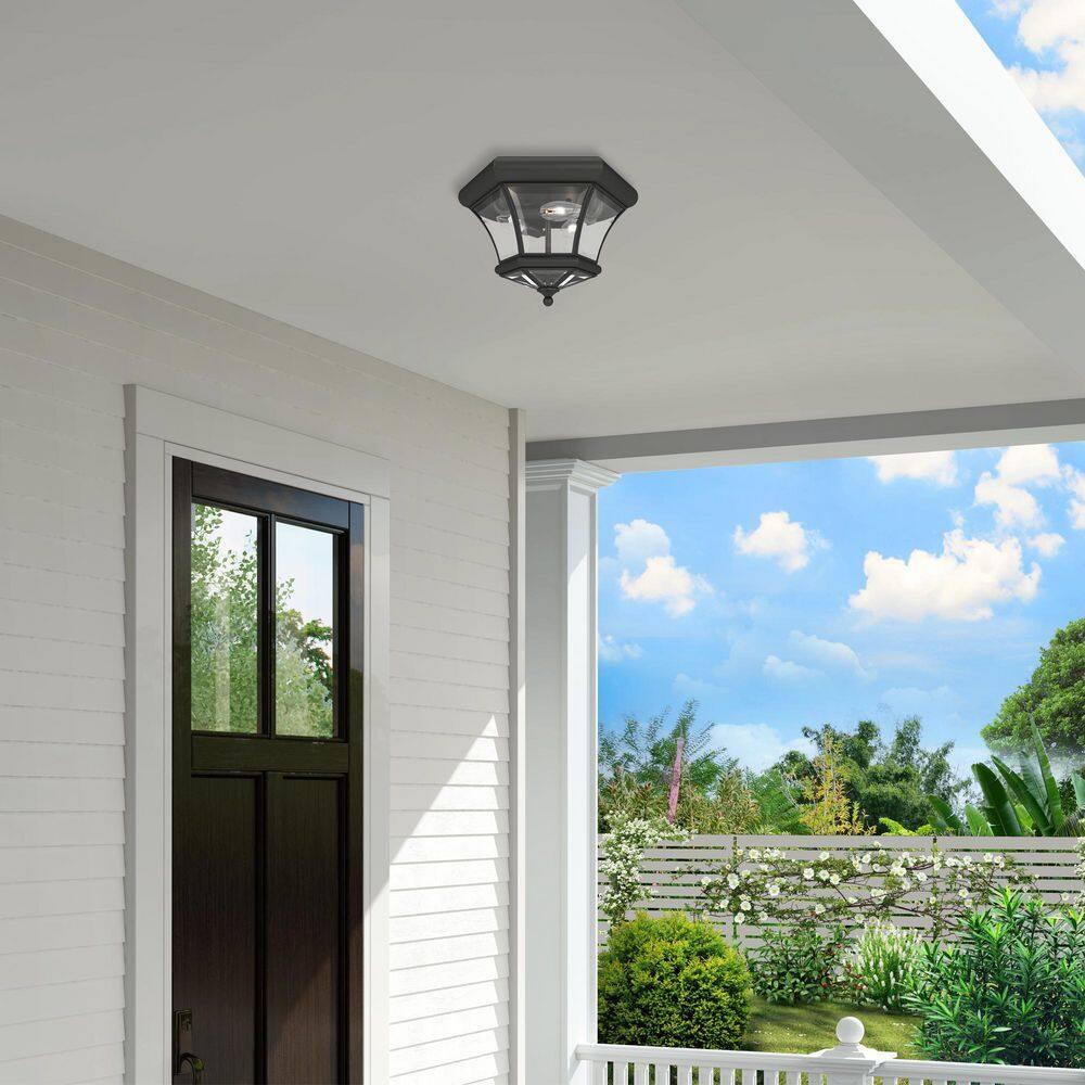 Livex Lighting Monterey/Georgetown 3 - Light Flush Mount in Black