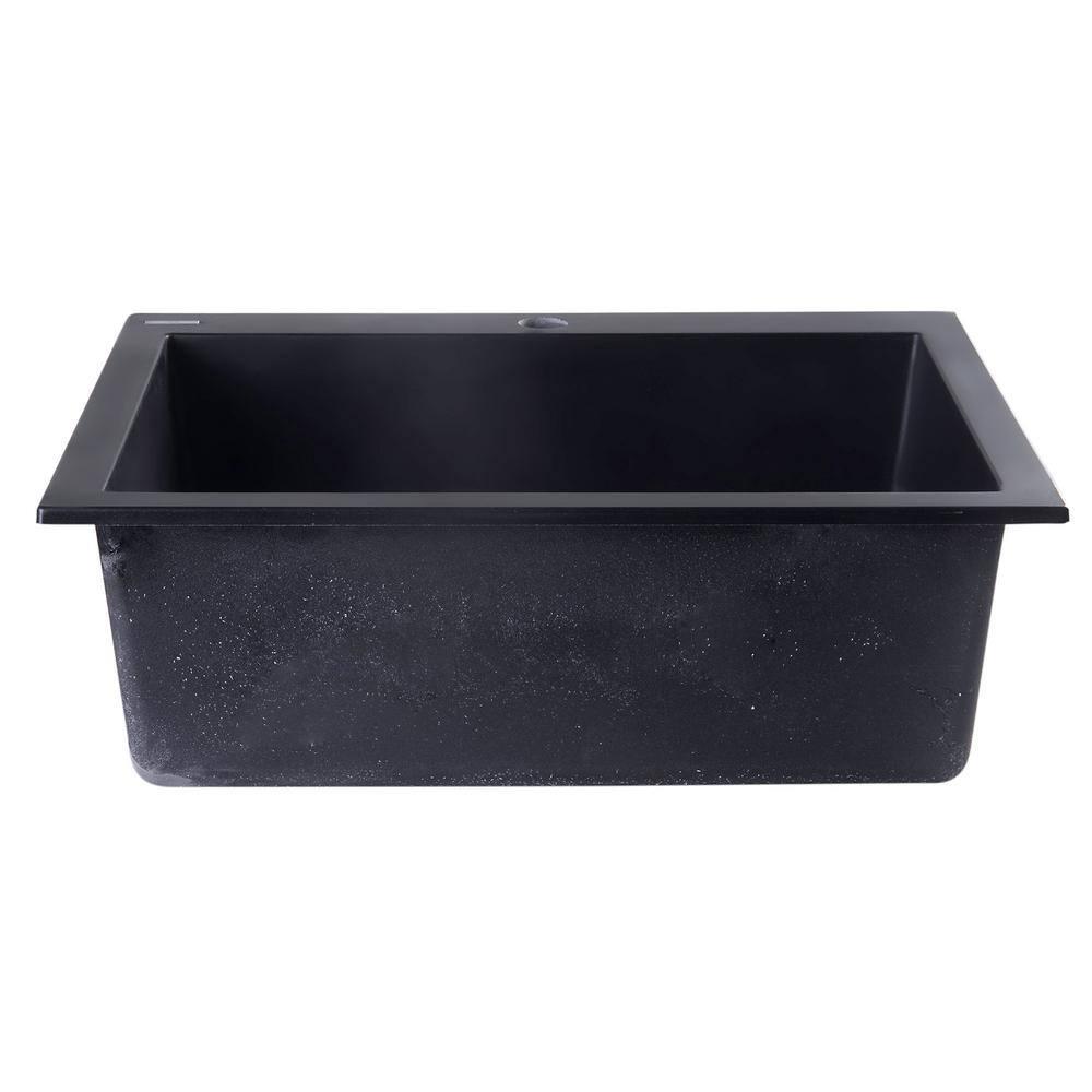 23.63'' L Drop-In Single Bowl Granite Kitchen Sink