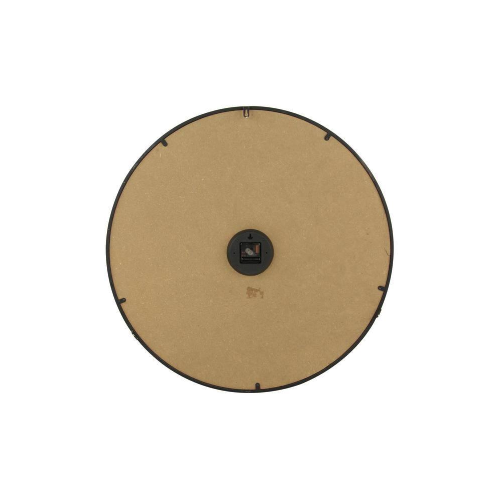 Vintage Wood Wall Clock with Typography Brown - Olivia & May