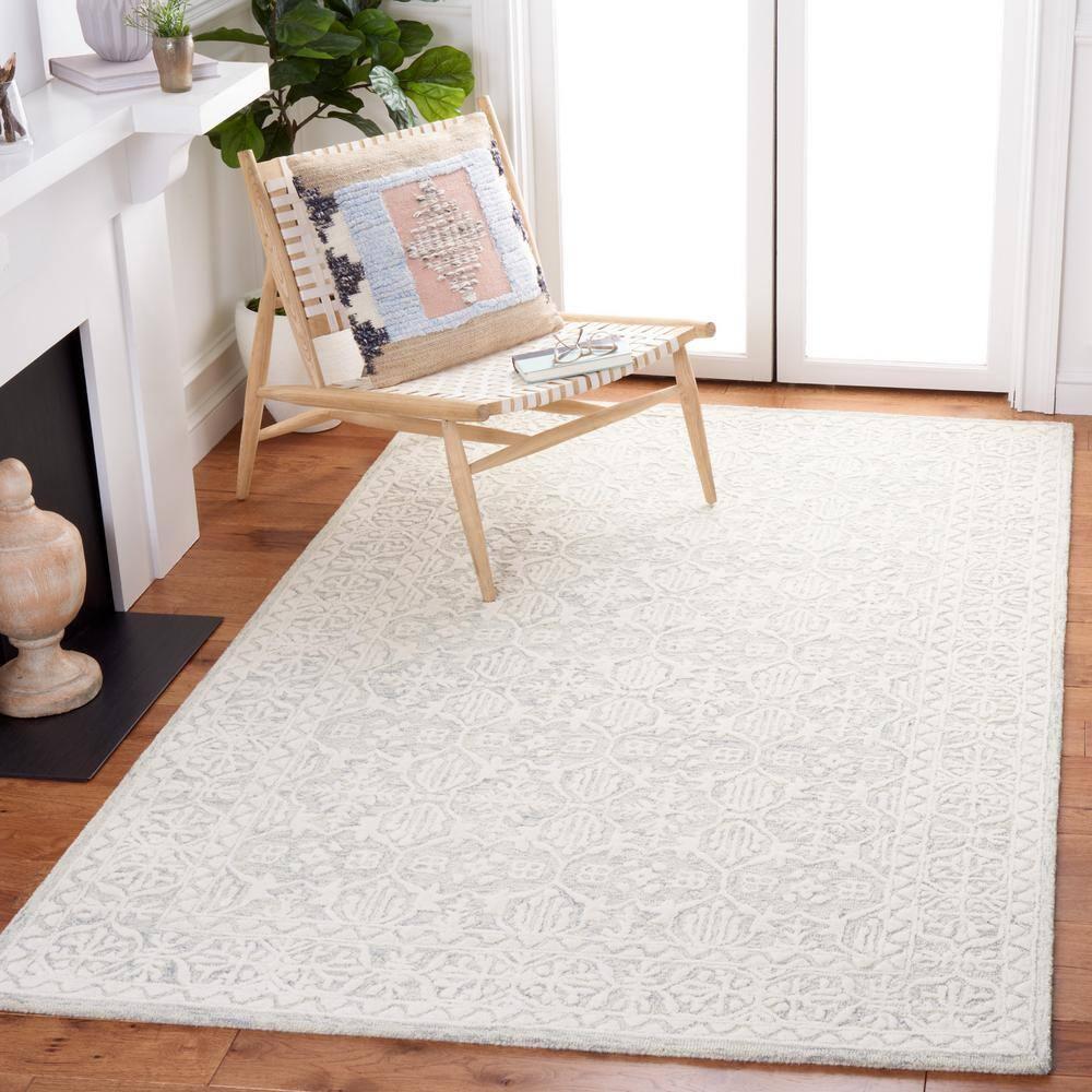 Metro MET903 Hand Tufted Indoor Area Rug - Light Grey/Ivory - 6'x6' - Safavieh