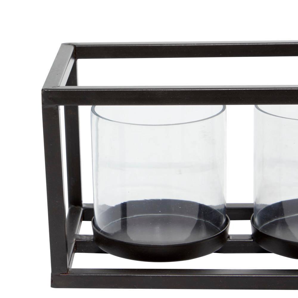 DecMode 4 Holder Black Metal Candelabra