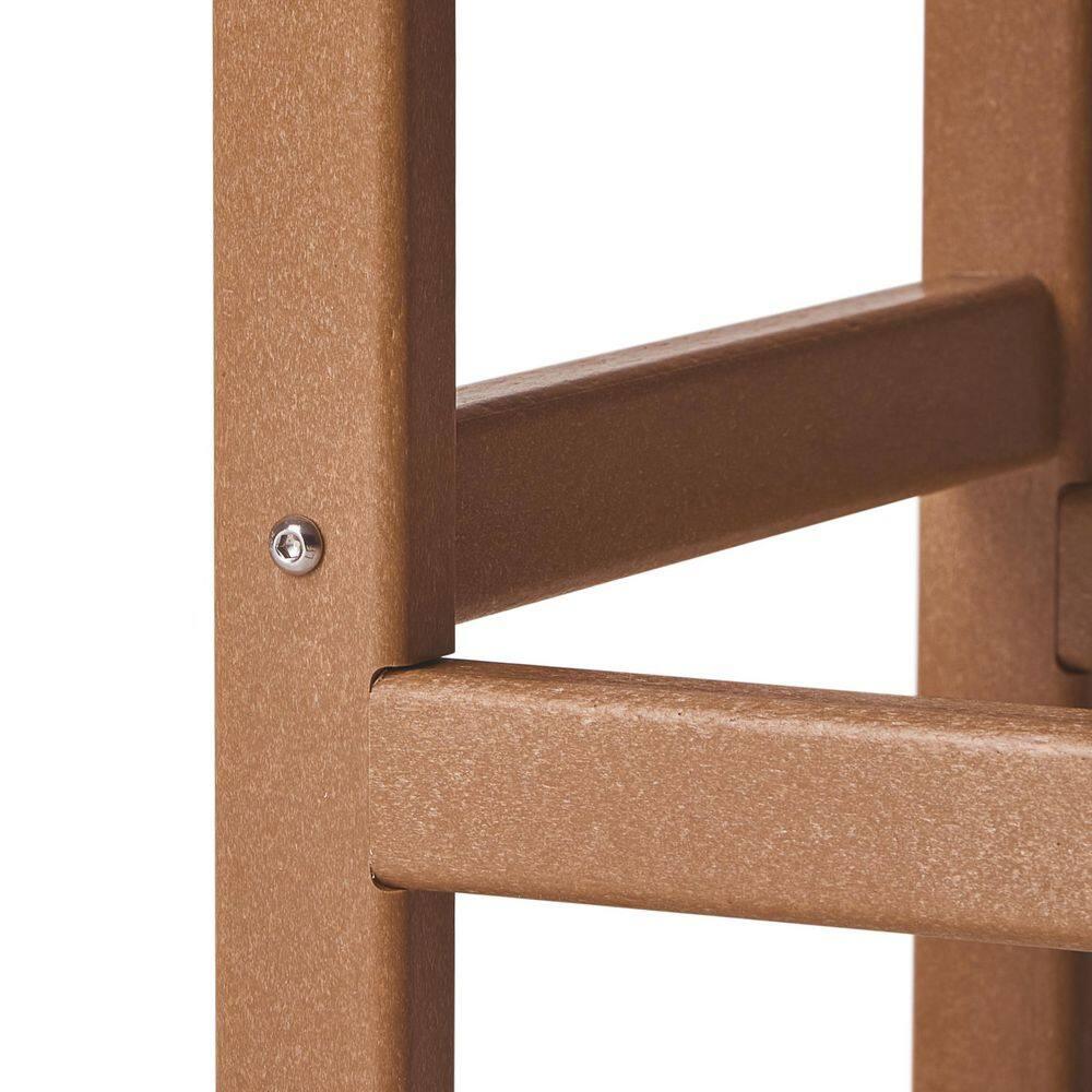 Polytrends  Laguna Hdpe All Weather Outdoor Patio Square Side Table Teak