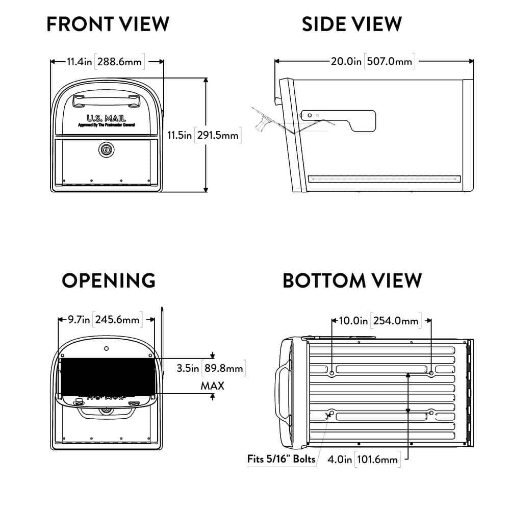 Architectural Mailboxes Oasis 360 Locking Post Mounted Mailbox